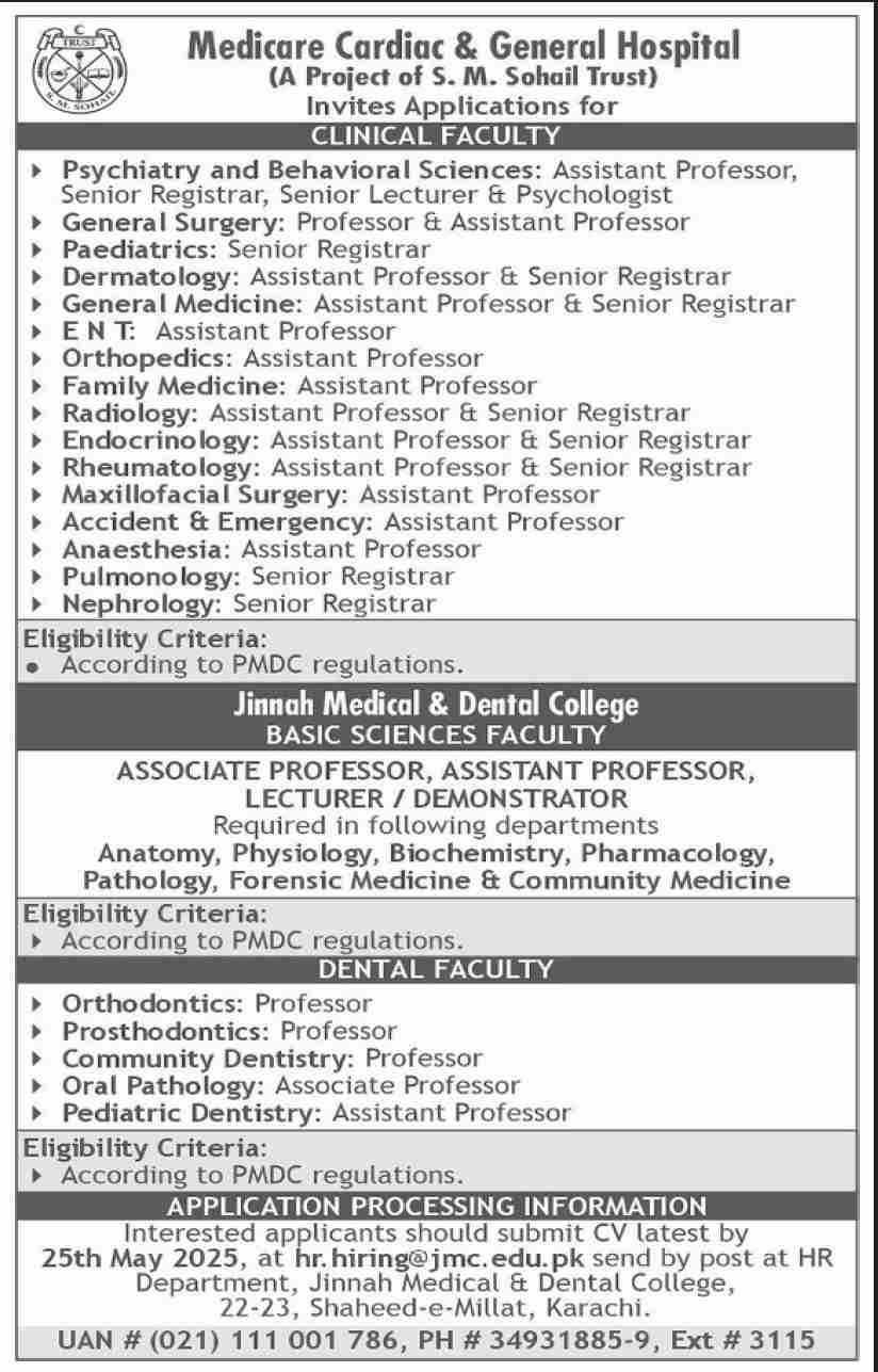 Medicare Cardiac & General Hospital Jobs